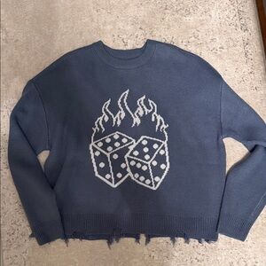 Knit Sweater Flaming Dice